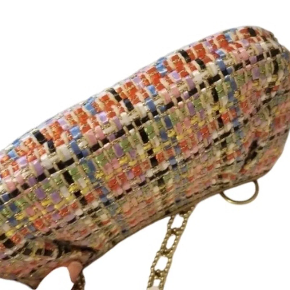 Vintage Coach Multi Ribbon‎ & Woven Threaded & Chain Clutch Purse